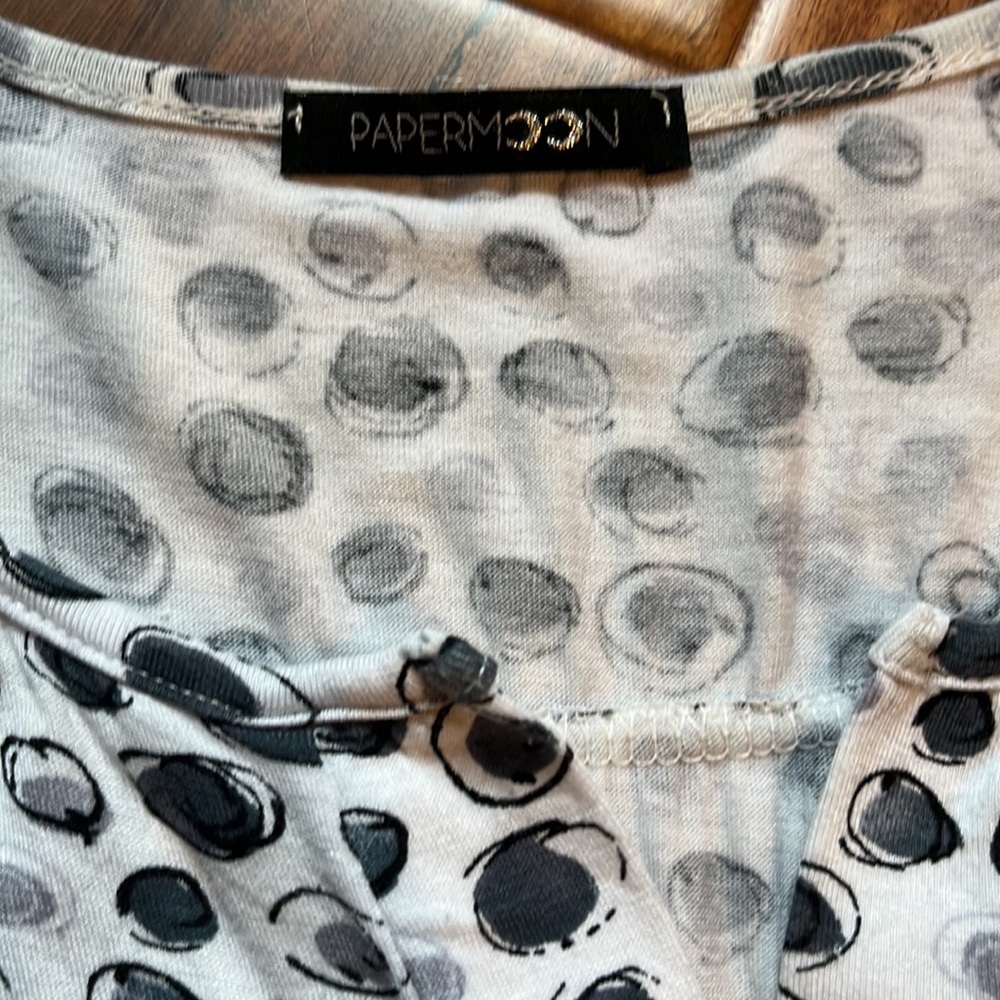 Papermoon White Layered Dot Print Cap Sleeve Top - Picture 2 of 4